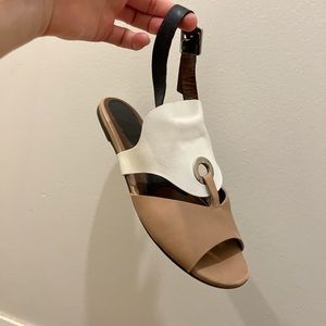 Marni Tan and White Sandals